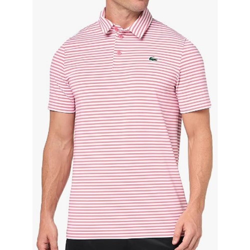 Lacoste Men's Short Sleeve Regular Fit Golf Polo, Alice/White, XL